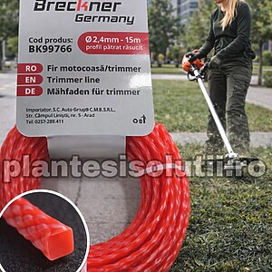Fir patrat rasucit pentru motocoasa 2.4mmx15m Breckner Germany