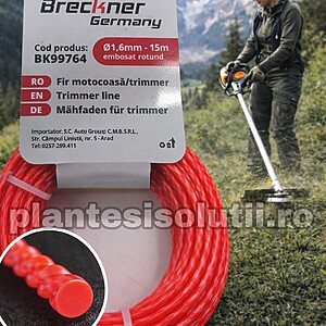 Fir rotund embosat pentru motocoasa 1.6mmx15m Breckner Germany