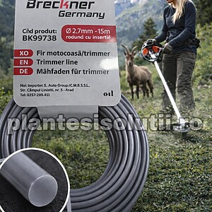 Fir rotund pentru motocoasa / trimmer 2.7mmx15m Breckner Germany