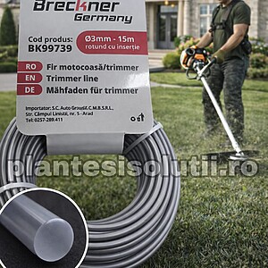 Fir rotund pentru motocoasa / trimmer 3mm x 15m Breckner Germany