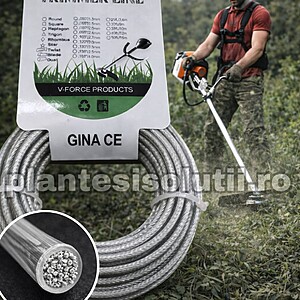 Fir pentru motocoasa cu insertie metal / sufa 2.7mm X 15 m